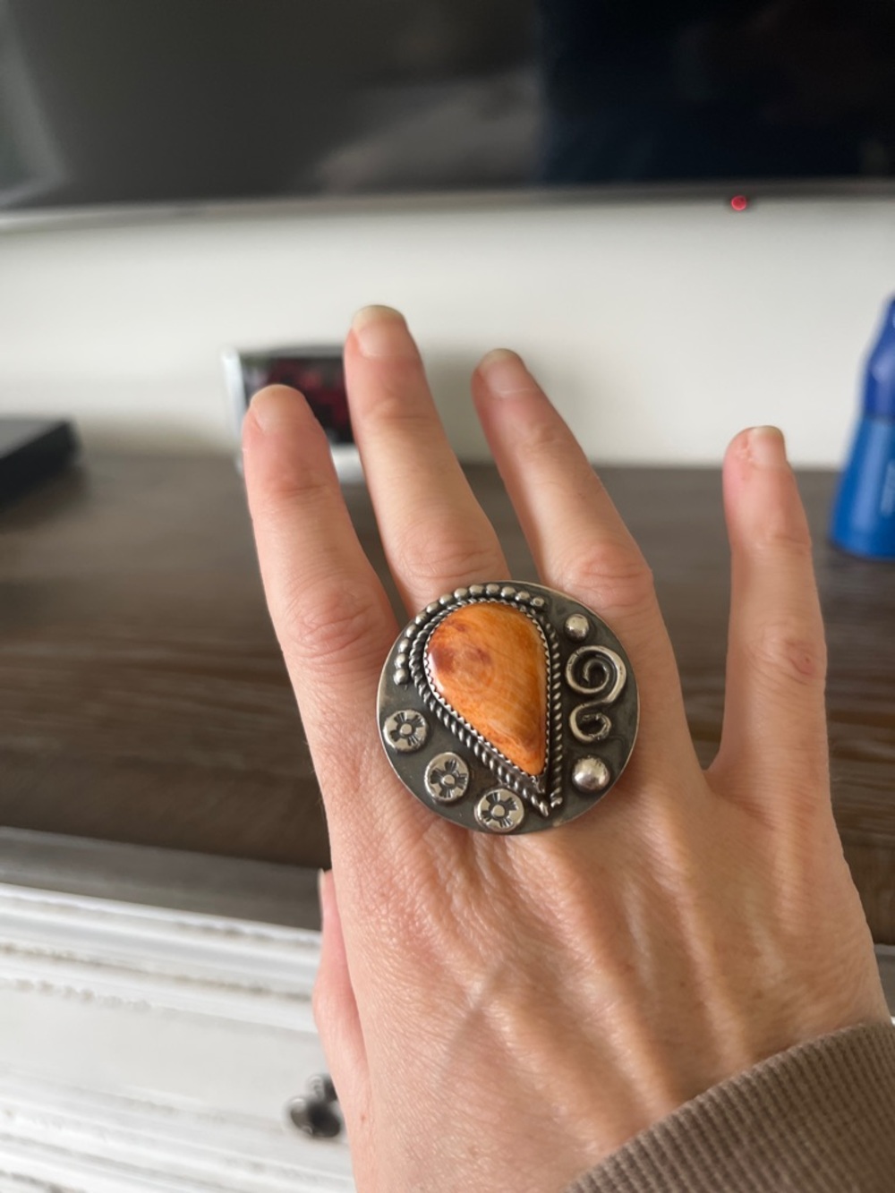 🦋DO NOT PURCHASE ON HOLD GOR ANGEL🦋Navajo Old Pawn Spiney Oyster Ring 8